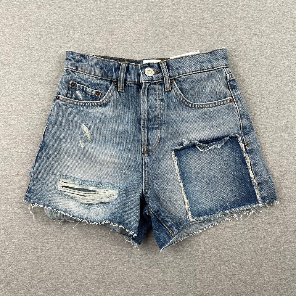 BDG Urban Outfitters Denim Shorts Womens 25 Pax High Waist Patchwork Jeans NWT